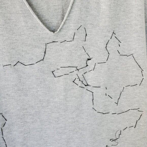 Red Rose T Shirt Dress Tunic Top Sleeveless Distressed Open Front Womens Medium - Picture 8 of 11